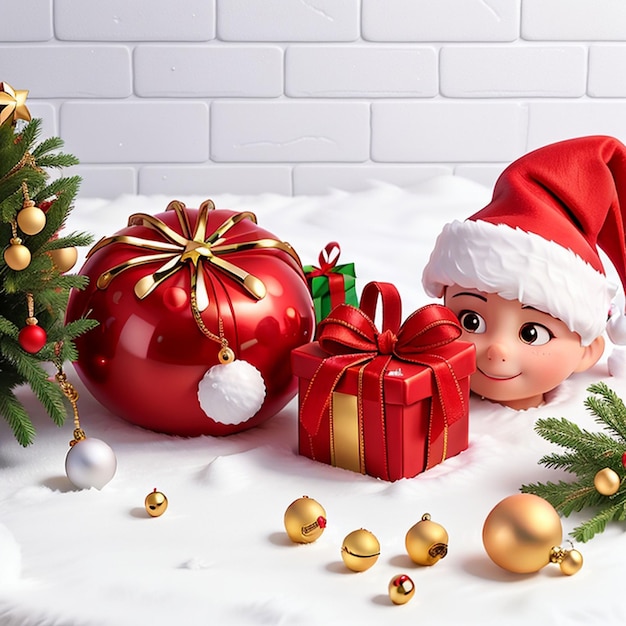 3d beautifull new christmas background