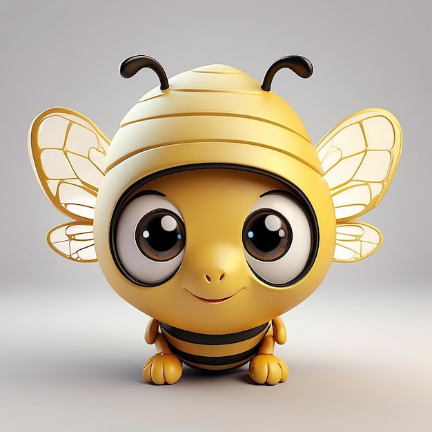 Foto api 3d con una texture morbida e sfocata e background3d api senza sfondo api sorridente carina