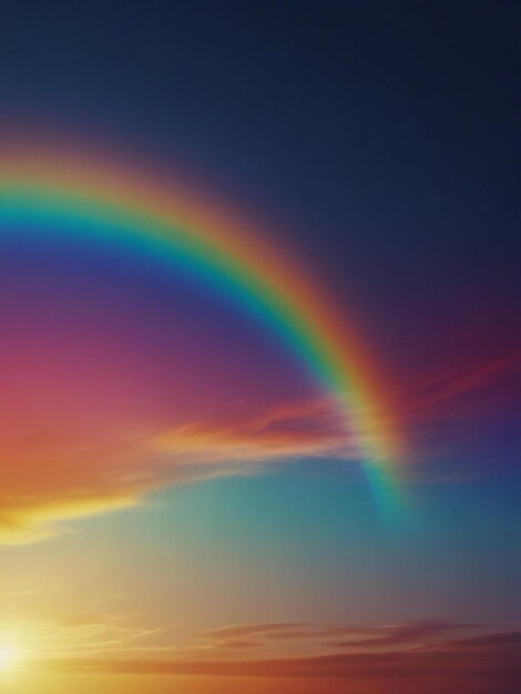3D-beeld van een regenboog in de lucht gradiënt achtergrond