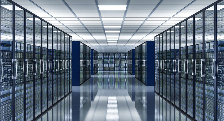 3D-beeld van het datacentrum