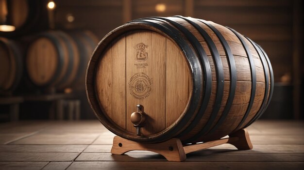 3D Beer Barrel With Wooden Texture