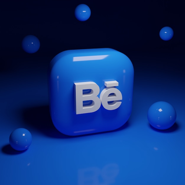 Premium Photo | 3d behance logo application