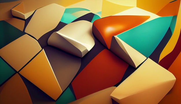 3d behang geometrische figuren van gesmolten muzieknoten hd full colour