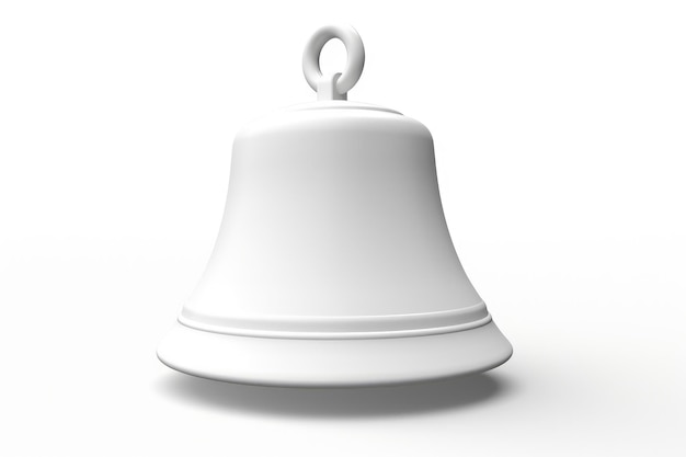 3d bell white in white background