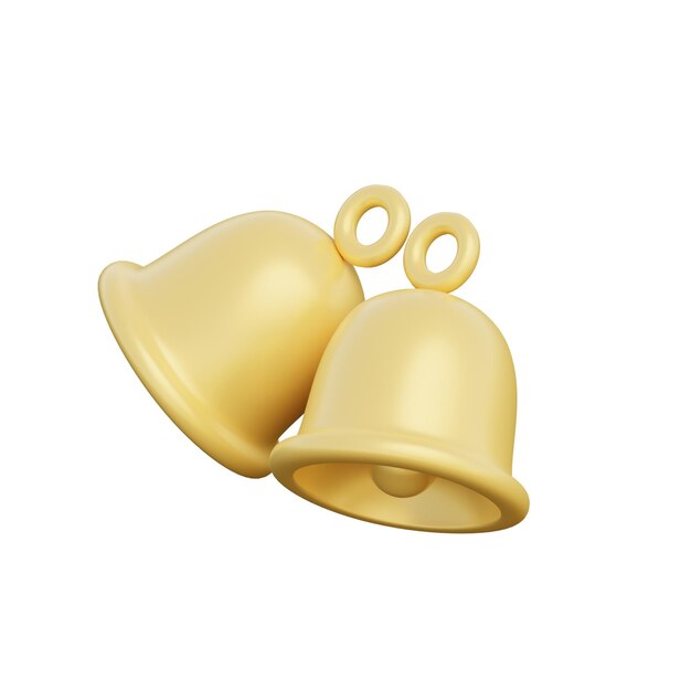 3D Bells Isolated Icon Illustration Render