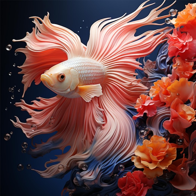 Photo 3d betta fish