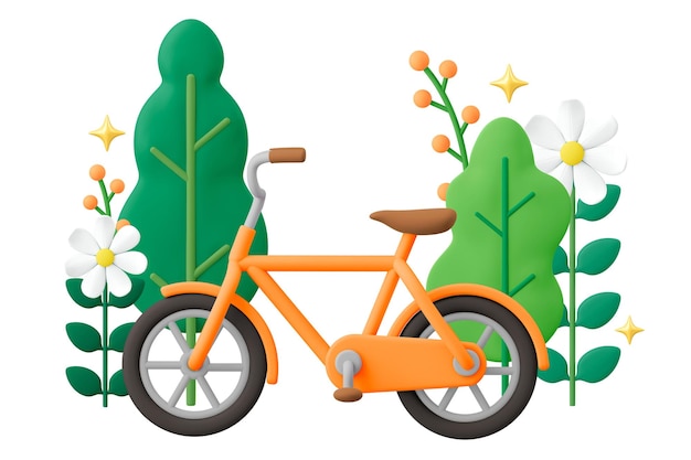 透明な背景の庭の車両イラストの3D自転車png