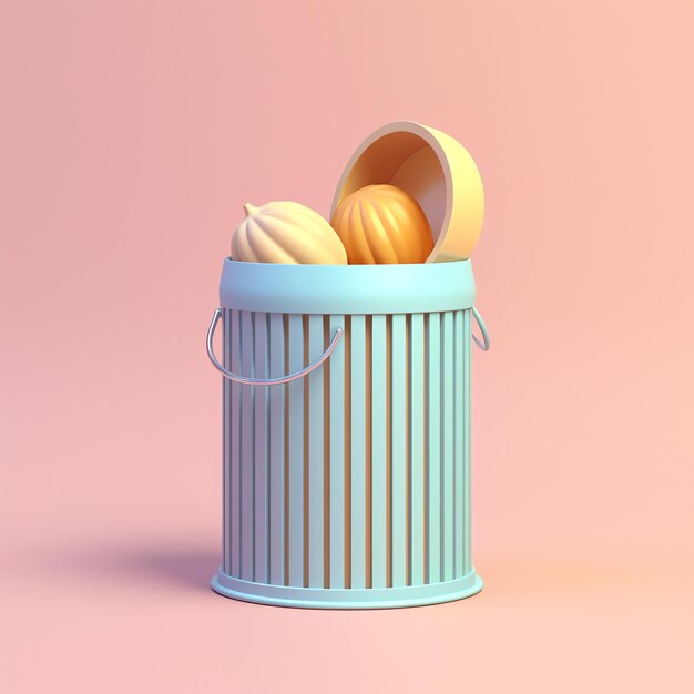 3d bin icon with colorful background