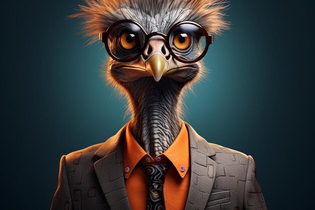 3D Bird Character Wearing Trendy Attire