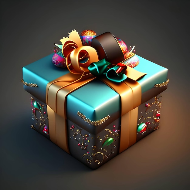 3d Birthday Icon With Presents AI Generative