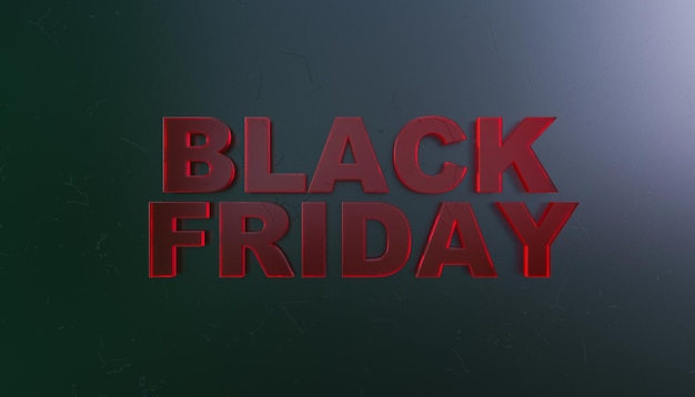 3d black friday letters on gray background