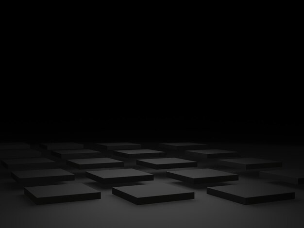 3D black geometric background