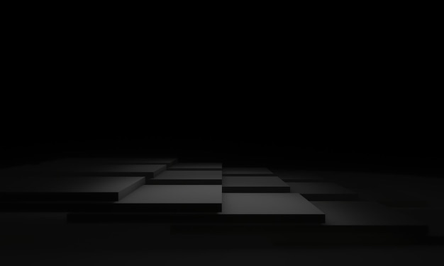 3D Black geometric product background