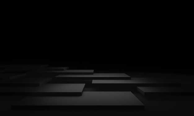 3D Black geometric product background