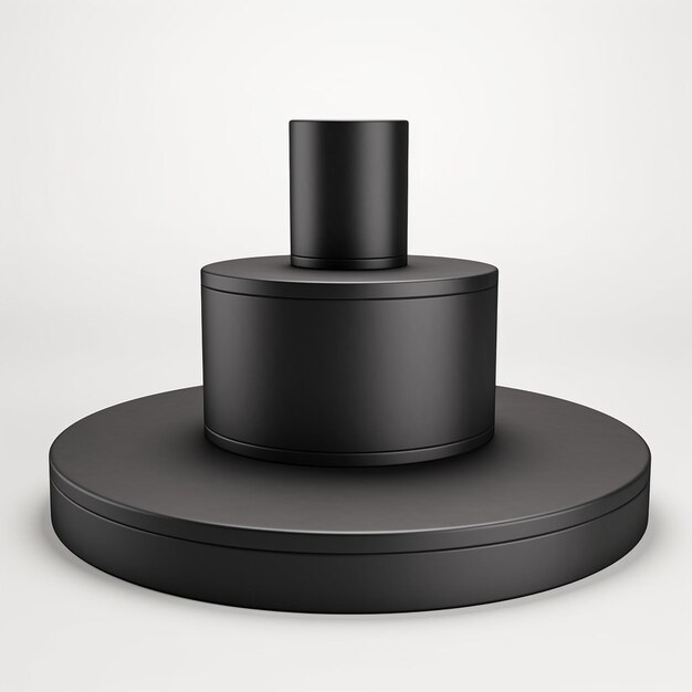 Photo 3d black podium pedestal for displaying product presentations awards