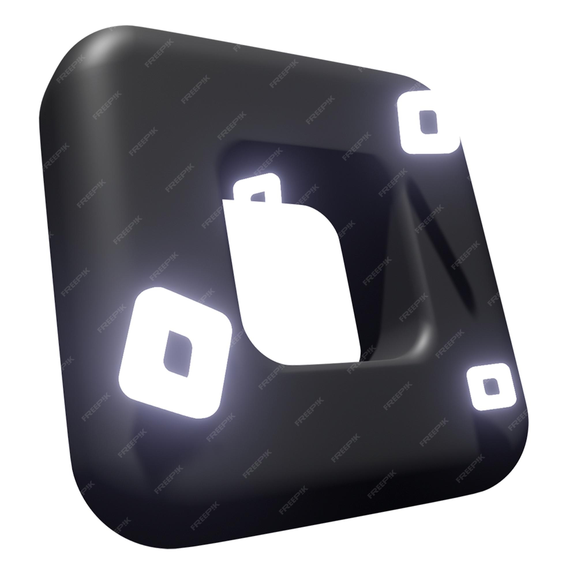 Premium Photo  3d black roblox icon concept design