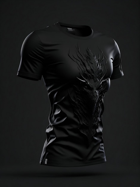 3D black tshirt mockup