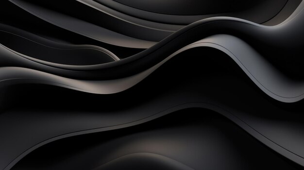 Photo 3d black wavy shapes background