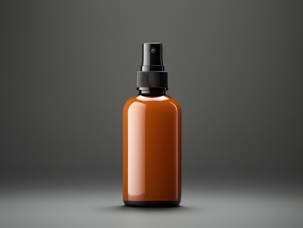 3D Blank Amber Spray Bottle Mockup