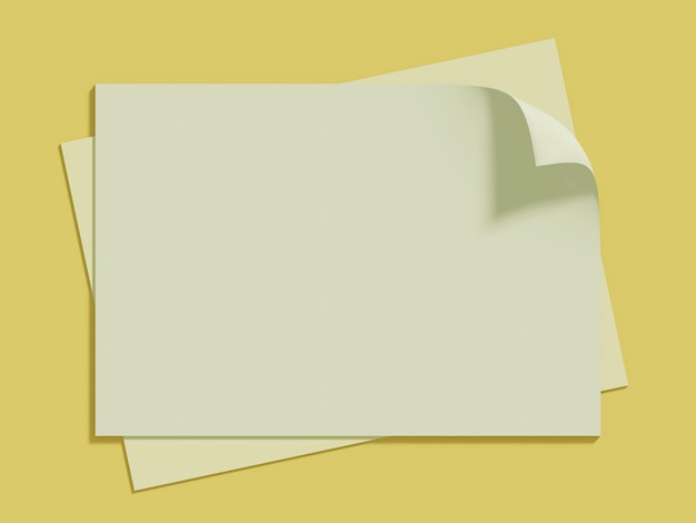 3D blank note paper background