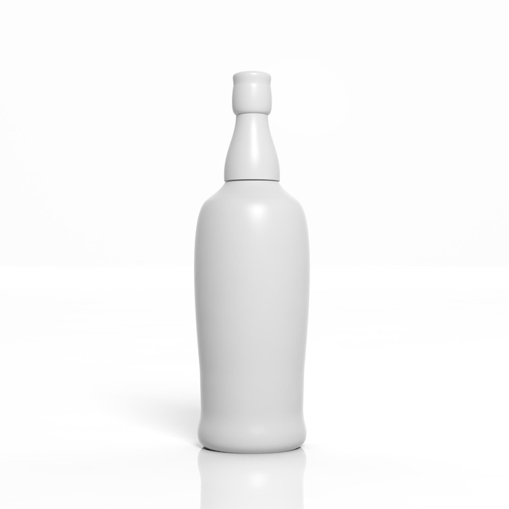 Photo 3d blank product bottle mockup isolated on white