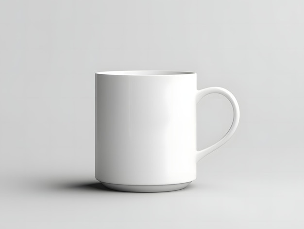 3D blank white cup mockup on isolated background