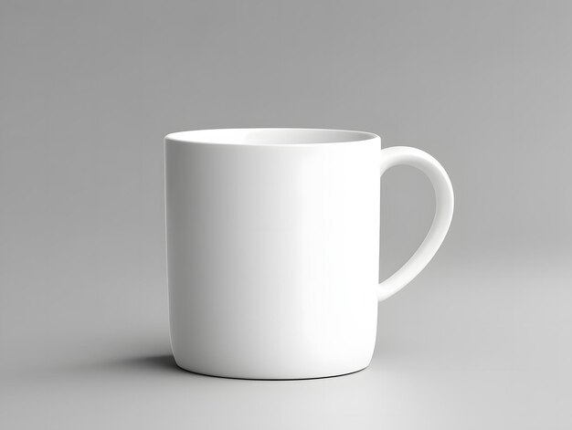 3D blank white cup mockup on isolated background