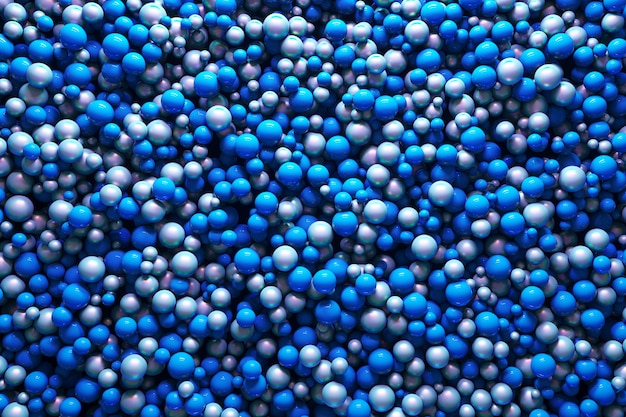 3d blauwe bubbels bollen creatieve achtergrond Mock up abstract geometrisch behang realistische ballen