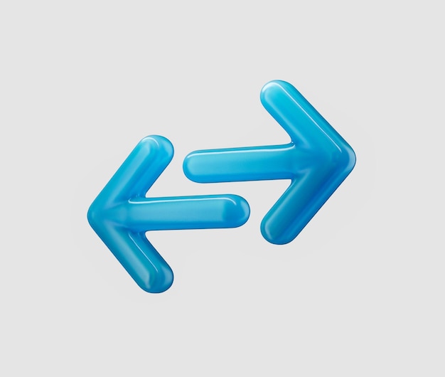 3D-blauwe uitwisselingspijlen die handelssynchronisatie, overdracht en digitale connectiviteit symboliseren 3D-illustratie