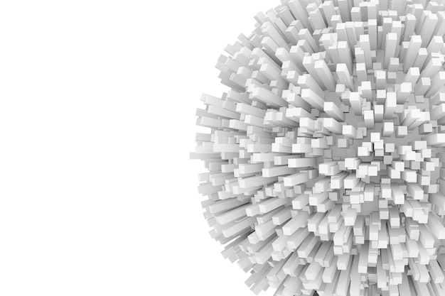 3d Blocks as Abstract Sphere on a white background