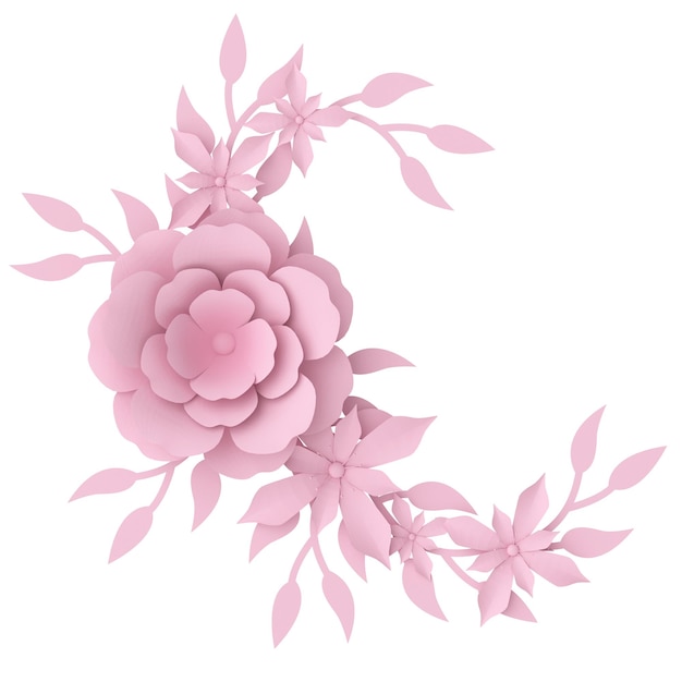 3D bloem Papieren bloem 3D illustratie