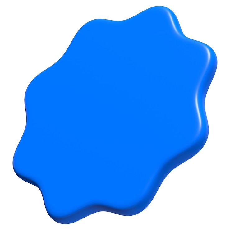 Photo 3d blue badge png starburst shape clipart transparent background