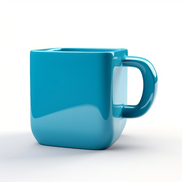 Photo 3d blue coffee mug with sharp finish john wilhelm style