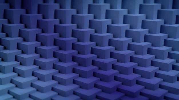 3D blue cubes background