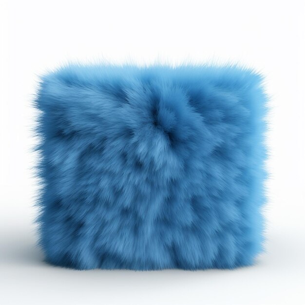 3d blue fur square Super quality Ultra realistic