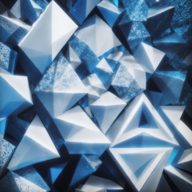 3d blue and light grey geometric abstract