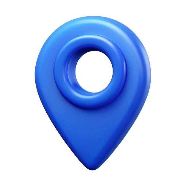 3d blue location pin icon