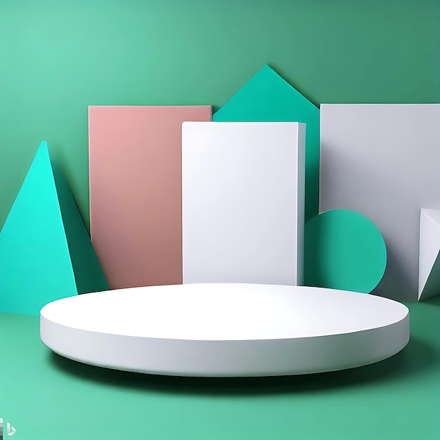 3d blue podium and minimal blue wall scene 3d podium background Vector ai generated