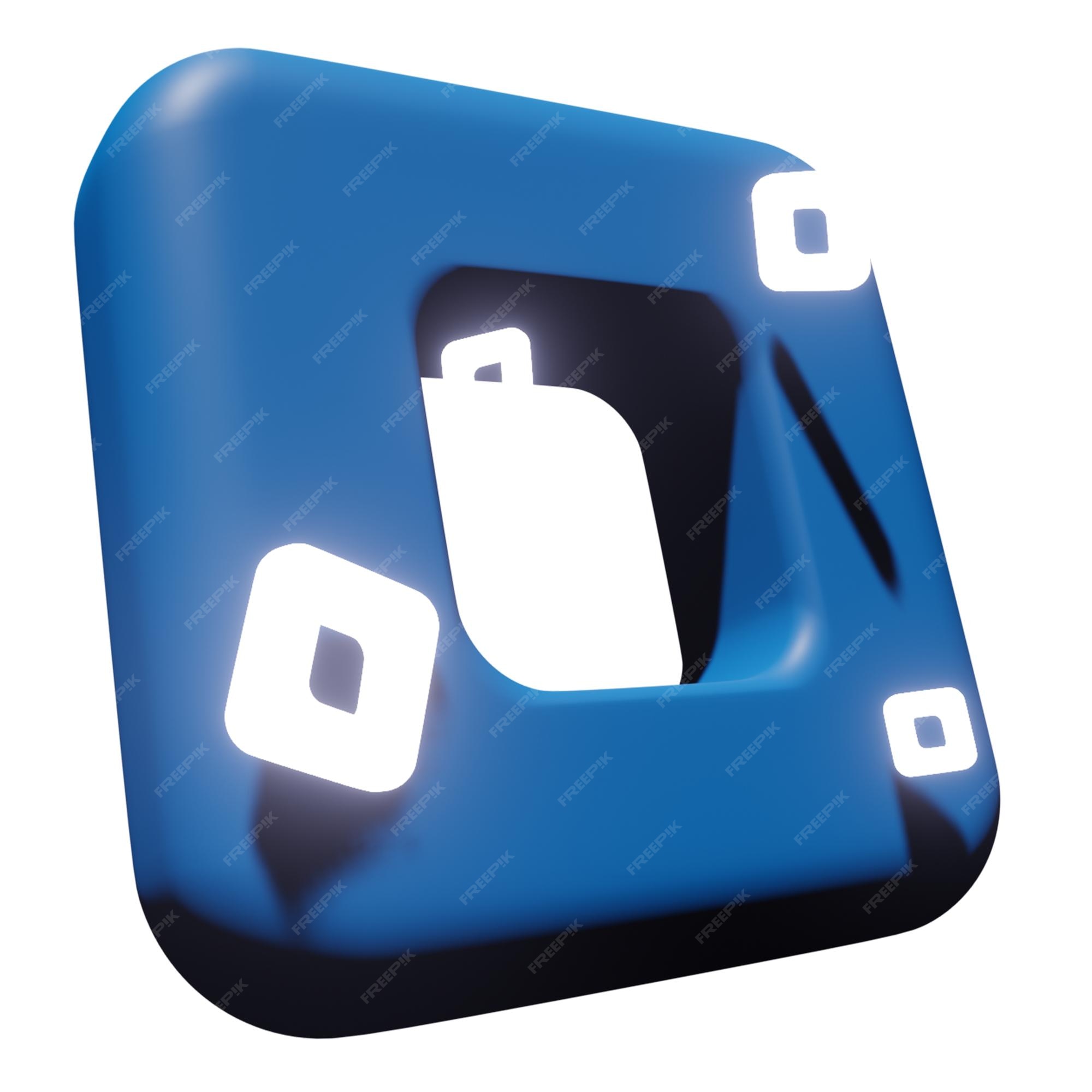 Premium Photo  3d blue roblox icon concept design