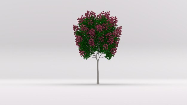 3D Bomen Achtergrondscène Wit