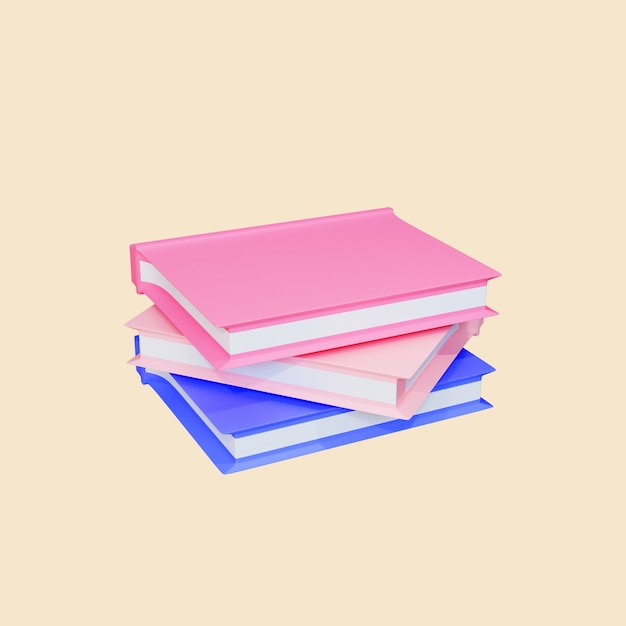 3d book object rendered illustration icon