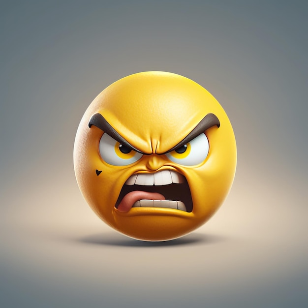 3D boos gezicht emoji 3D Emoji-pictogram