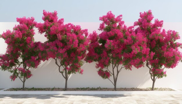 3D Bougainvillea Tree Model with a Long Flower Bush Perfect for Stock Photos Vector Images