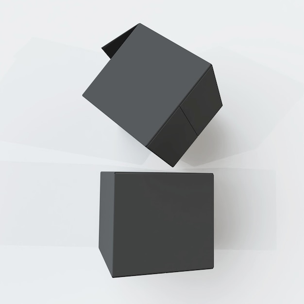 Foto 3d box immagine di rendering 3d per presentazioni di mockup di prodotti