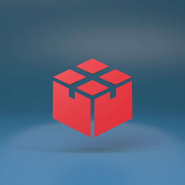 3d box icon 3d render illustration