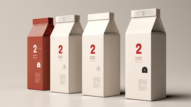 3D box of milk mockup packaging