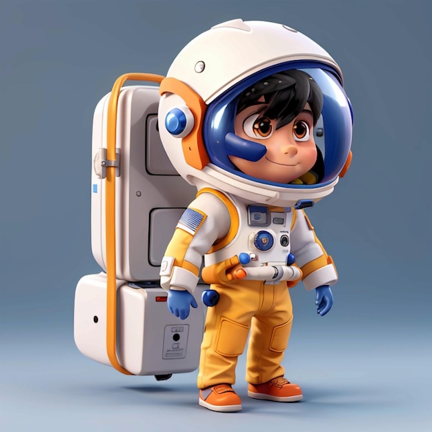 Photo 3d boy in spacesuit