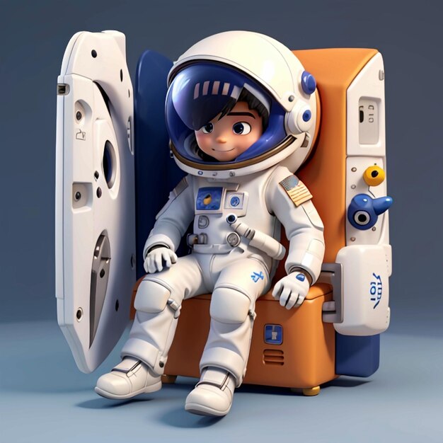 Photo 3d boy in spacesuit