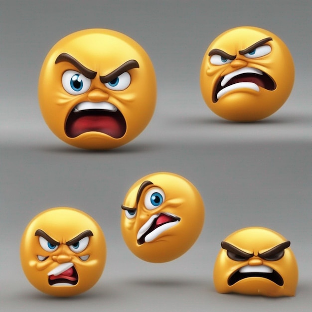 3D boze gekke emoji teken behang