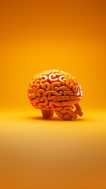 3D Brain toys with orange color